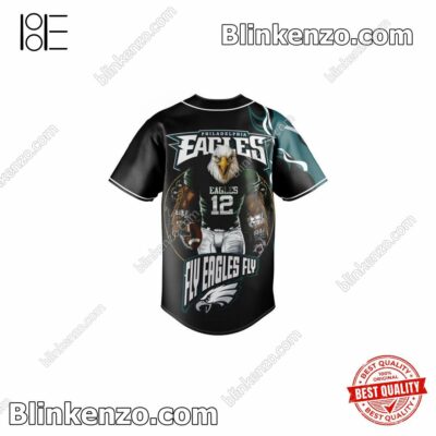 Limited Edition Philadelphia Eagles Fly Eagles Fly Fire Ball Baseball Jersey
