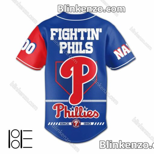 Only For Fan Philadelphia Phillies Fightin' Phils Personalized Baseball Jersey
