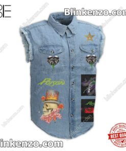 Great Quality Poison Every Rose Has Its Thorn Men's Denim Vest