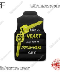 Great artwork! Post Malone Take My Heart And Put It Somewhere Safe Winter Puffer Vest