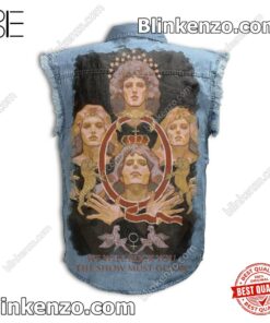 Father's Day Gift Queen We Will Rock You The Show Must Go On Men's Denim Vest