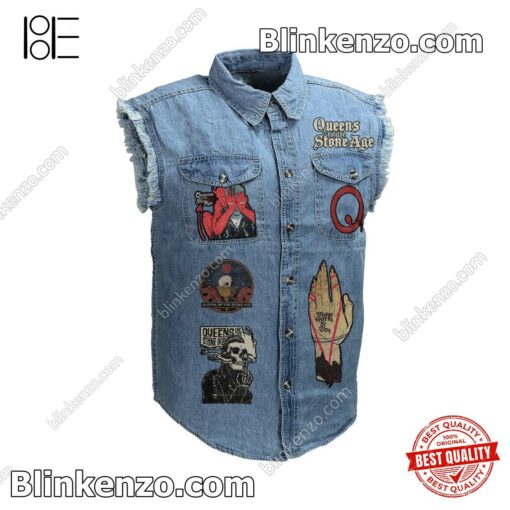 Buy In US Queens Of The Stone Age I Want Something Good To Die For Sleeveless Jean Jacket