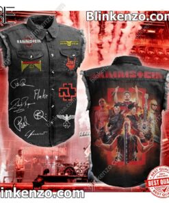 Rammstein Rock Band Signatures Men's Denim Vest
