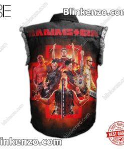 Beautiful Rammstein Rock Band Signatures Men's Denim Vest