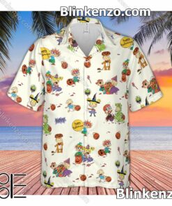 Adult Rugrats Happy Halloween Pattern Aloha Men's Shirt