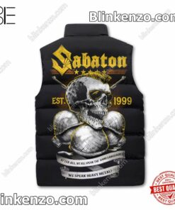 Ships From USA Sabaton We Speak Heavy Metal Puffer Sleeveless Jacket