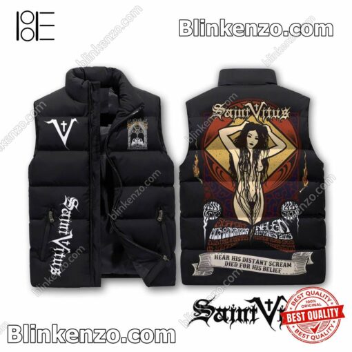 Free Saint Vitus Hear His Distant Scream Died For His Belief Cropped Puffer Jacket