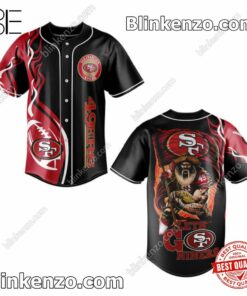 San Francisco 49ers Let's Go Niners Fire Ball Baseball Jersey