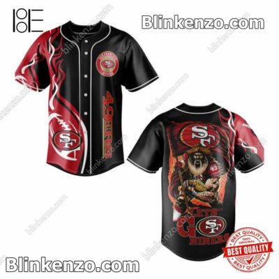 San Francisco 49ers Let's Go Niners Fire Ball Baseball Jersey