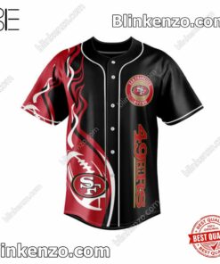 Unique San Francisco 49ers Let's Go Niners Fire Ball Baseball Jersey