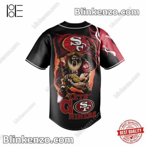 Popular San Francisco 49ers Let's Go Niners Fire Ball Baseball Jersey