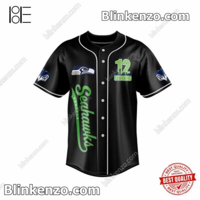 Hot Seattle Seahawks Go Hawks 12 Strong Baseball Jersey