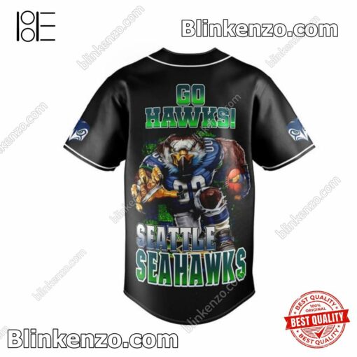 Funny Tee Seattle Seahawks Go Hawks 12 Strong Baseball Jersey