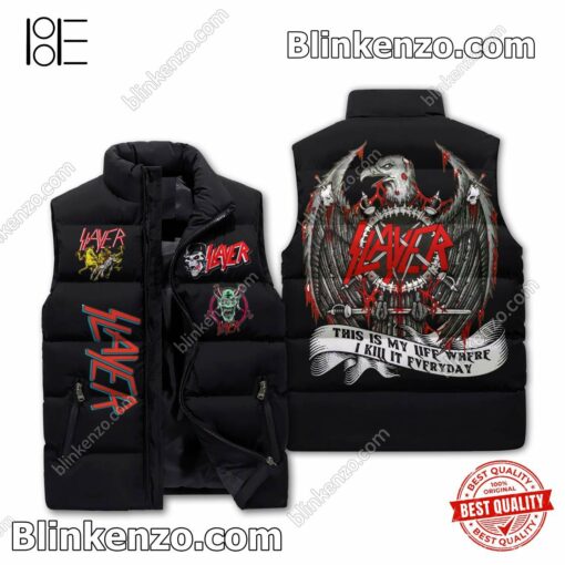 Slayer This Is My Life Where I Kill It Everyday Cropped Puffer Jacket