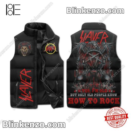 Slayer Yes I'm Old But Only Old People Know How To Rock Men's Puffer Vest