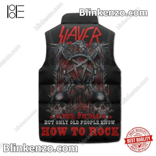 Slayer Yes I'm Old But Only Old People Know How To Rock Men's Puffer Vest b