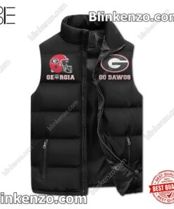 Snoopy Georgia Bulldogs It's The Most Wonderful Time Of The Year Men's Puffer Vest a