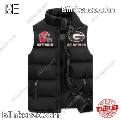 Snoopy Georgia Bulldogs It's The Most Wonderful Time Of The Year Men's Puffer Vest a