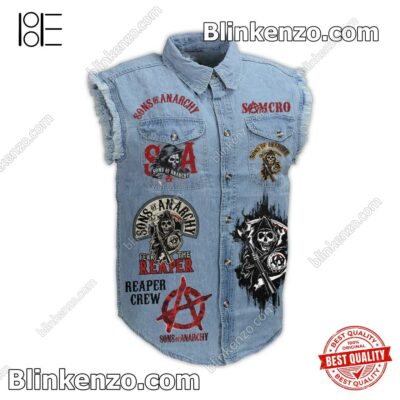 Unique Sons Of Anarchy Blood Makes You Related But Loyalty Makes You Family Sleeveless Jean Jacket