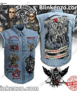 Sons Of Anarchy Blood Makes You Related Sleeveless Jean Jacket