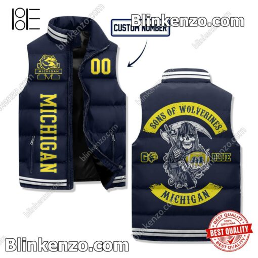 Sons Of Wolverines Michigan Winter Puffer Vest