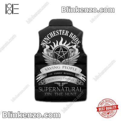 New Supernatural Winchester Bros Saving People Padded Puffer Vest