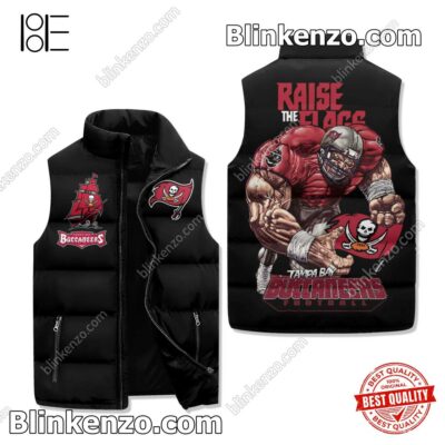 Tampa Bay Buccaneers Football Raise The Flags Sleeveless Puffer Vest Jacket