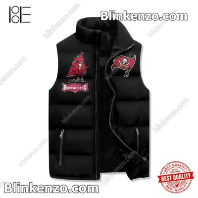 Drop Shipping Tampa Bay Buccaneers Football Raise The Flags Sleeveless Puffer Vest Jacket