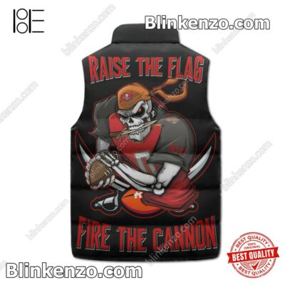 Tampa Bay Buccaneers Raise The Flag Fire The Cannon Men's Puffer Vest b