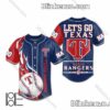 Texas Rangers Let's Go Texas Personalized Baseball Jersey