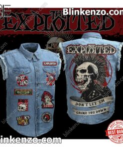 The Exploited Don't Let Em Grind You Down Sleeveless Jean Jacket
