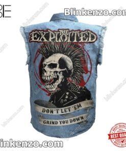 Rating The Exploited Don't Let Em Grind You Down Sleeveless Jean Jacket
