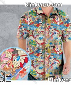 The Ren And Stimpy Show Aloha Men's Shirt