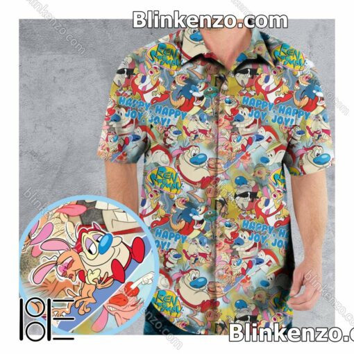 The Ren And Stimpy Show Aloha Men's Shirt