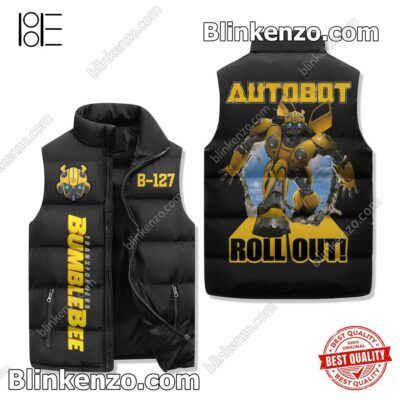 Transformers Bumblebee Autobot Roll Out Sleeveless Puffer Vest Jacket