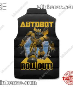 Mother's Day Gift Transformers Bumblebee Autobot Roll Out Sleeveless Puffer Vest Jacket