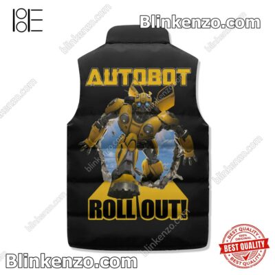 Mother's Day Gift Transformers Bumblebee Autobot Roll Out Sleeveless Puffer Vest Jacket