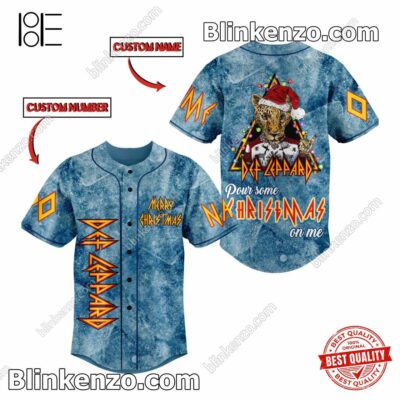 Def Leppard Pour Some Christmas On Me Personalized Baseball Jersey