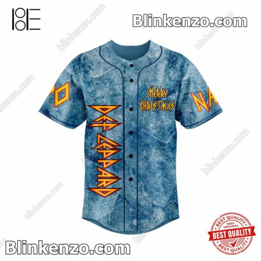 Very Good Quality Def Leppard Pour Some Christmas On Me Personalized Baseball Jersey