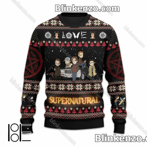 Sale Off Love Supernatural Christmas Sweater